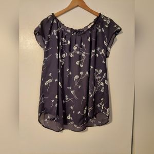 Lauren Conrad purple flower blouse